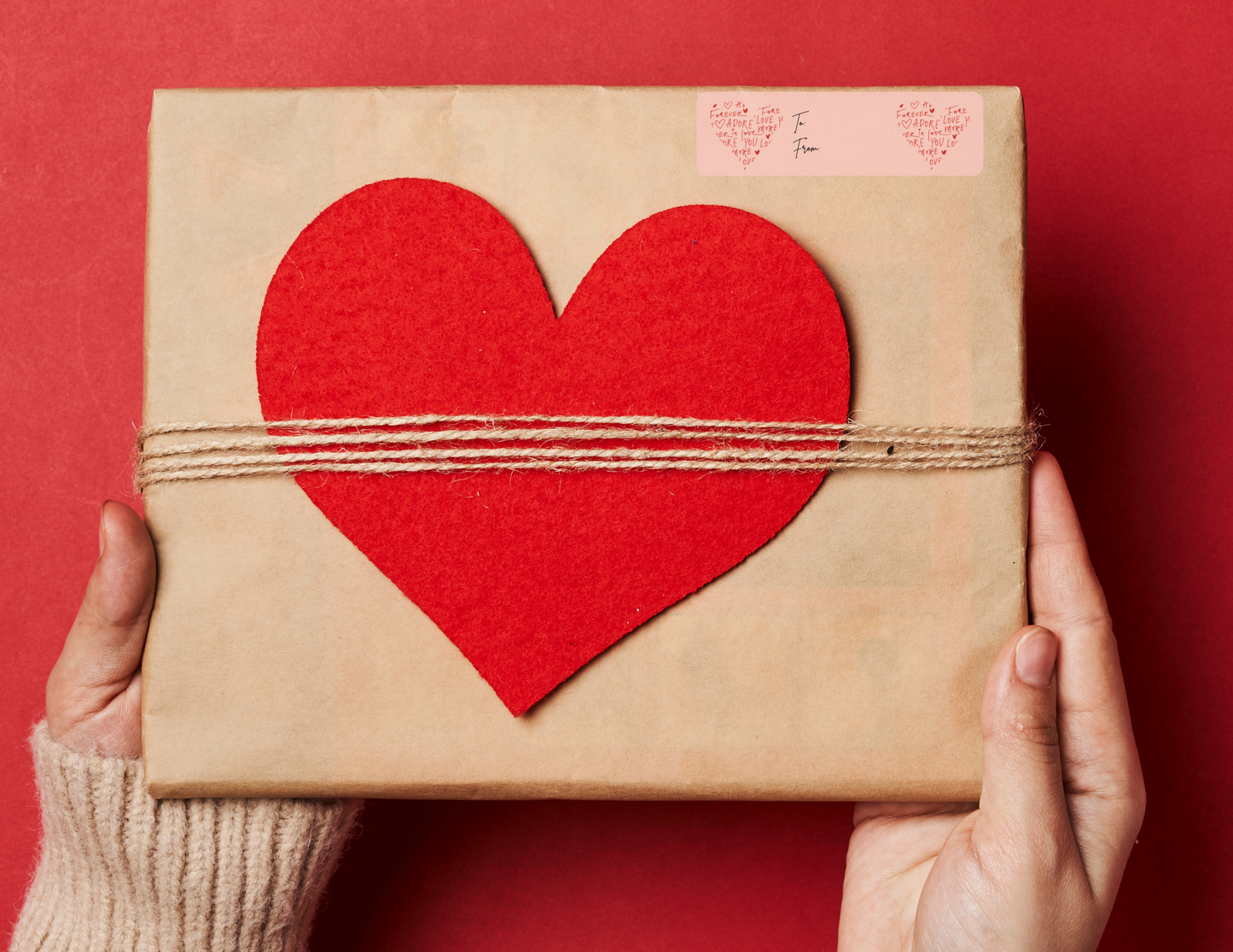 Love notes hearts gift sticker