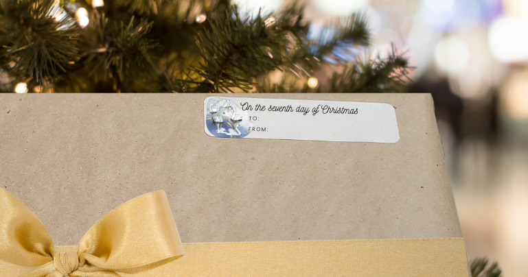 Christmas Gift Labels with the 12 Days of Christmas Designs - Eco-Friendly, Biodegradable