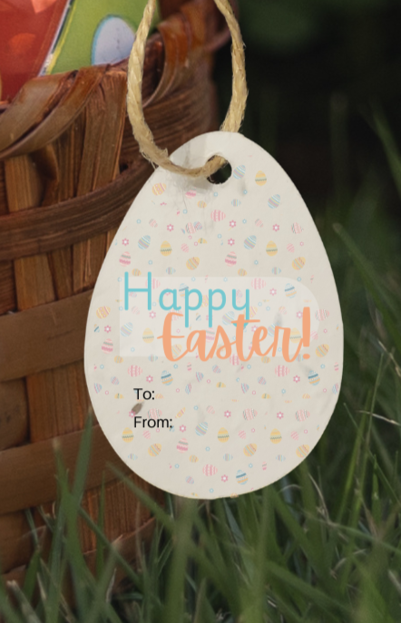 Plantable Basil Seed Paper Easter Egg Gift Tags - set of 16 - Eco-Friendly, a Sustainable Alternative to Greeting
