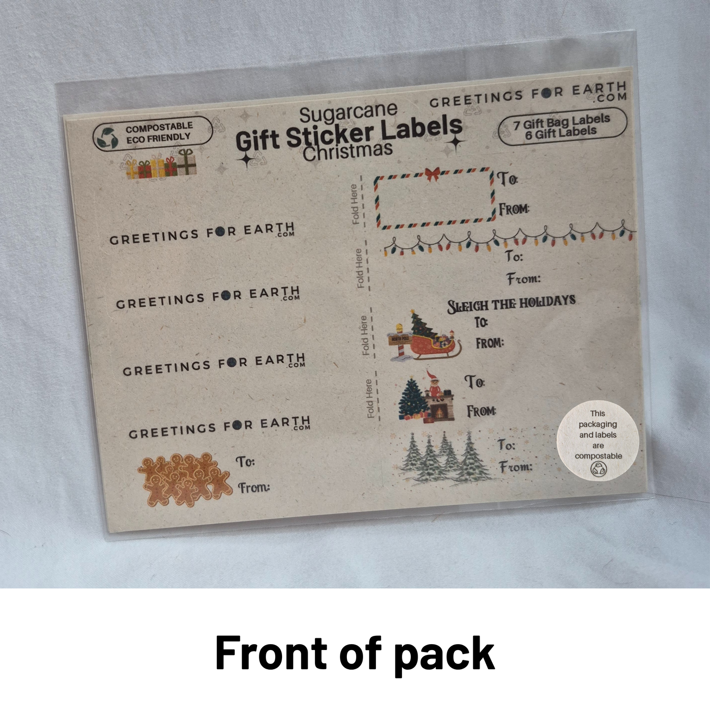 Wholesale Eco Friendly Christmas Gift Label Stickers (set of 13)
