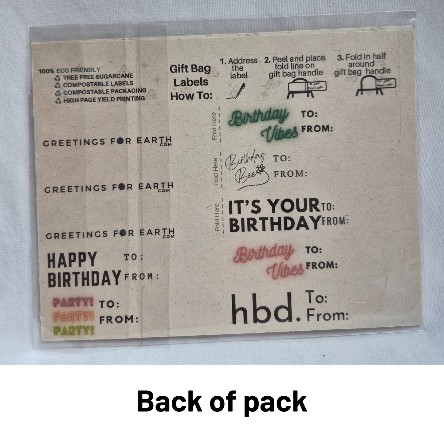 Wholesale Eco Friendly Birthday Gift Labels (set of 13)