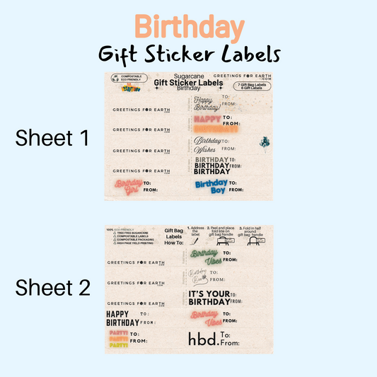 Wholesale Eco Friendly Birthday Gift Labels (set of 13)