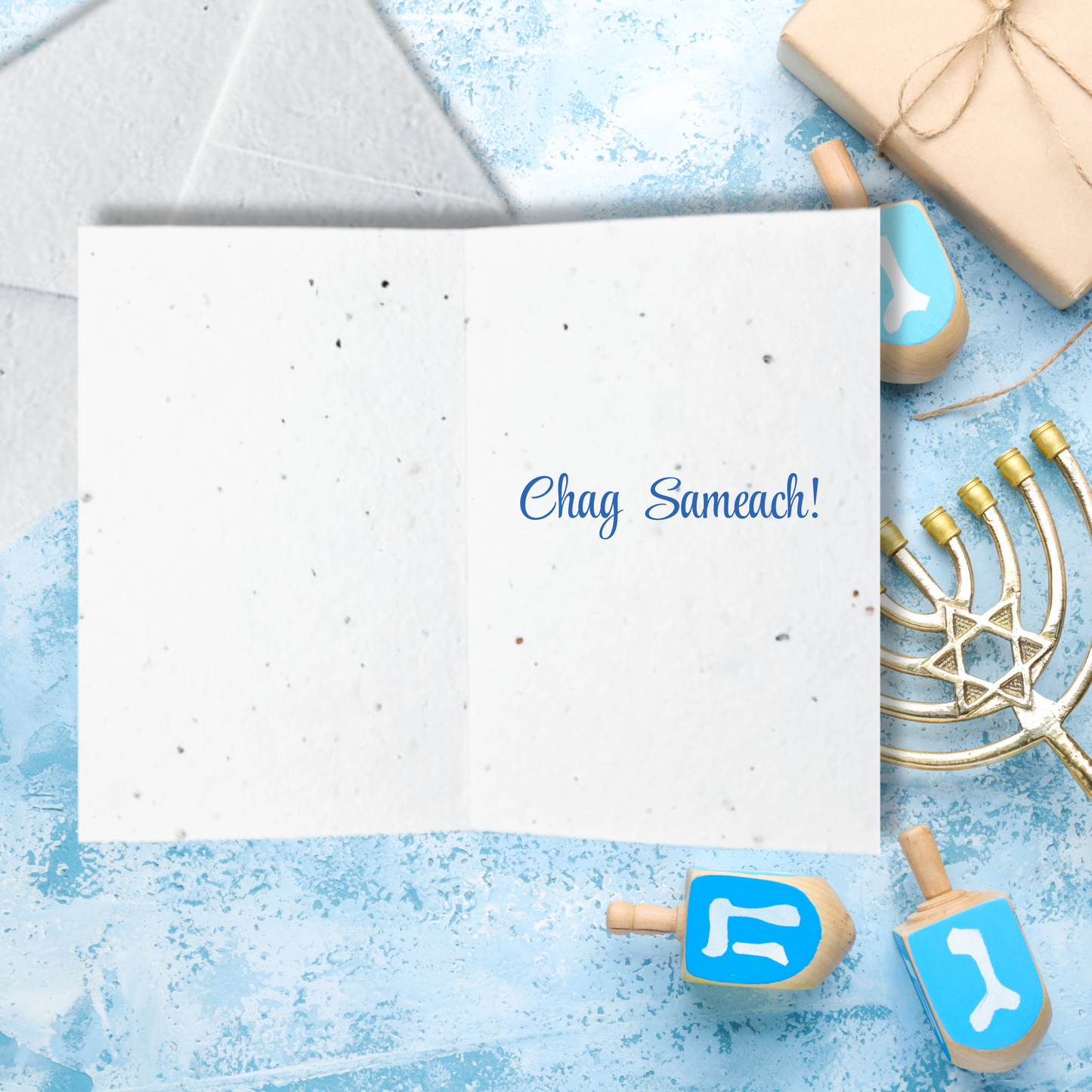 Card with 'Chag Sameach!' text inside