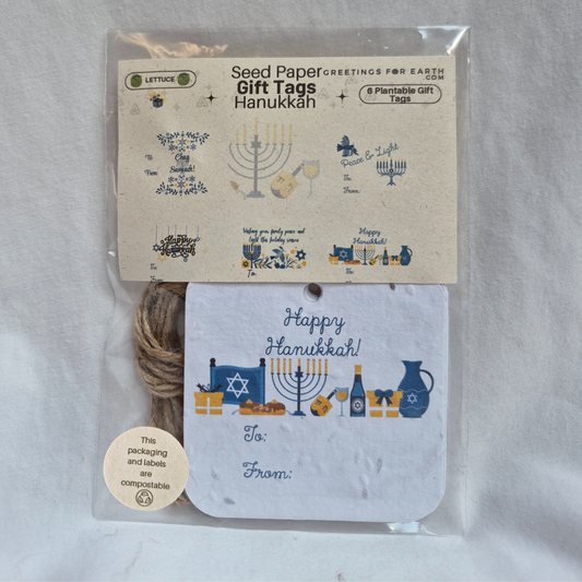 Wholesale Hanukkah Plantable Seed Paper Gift Tags (set of 6)