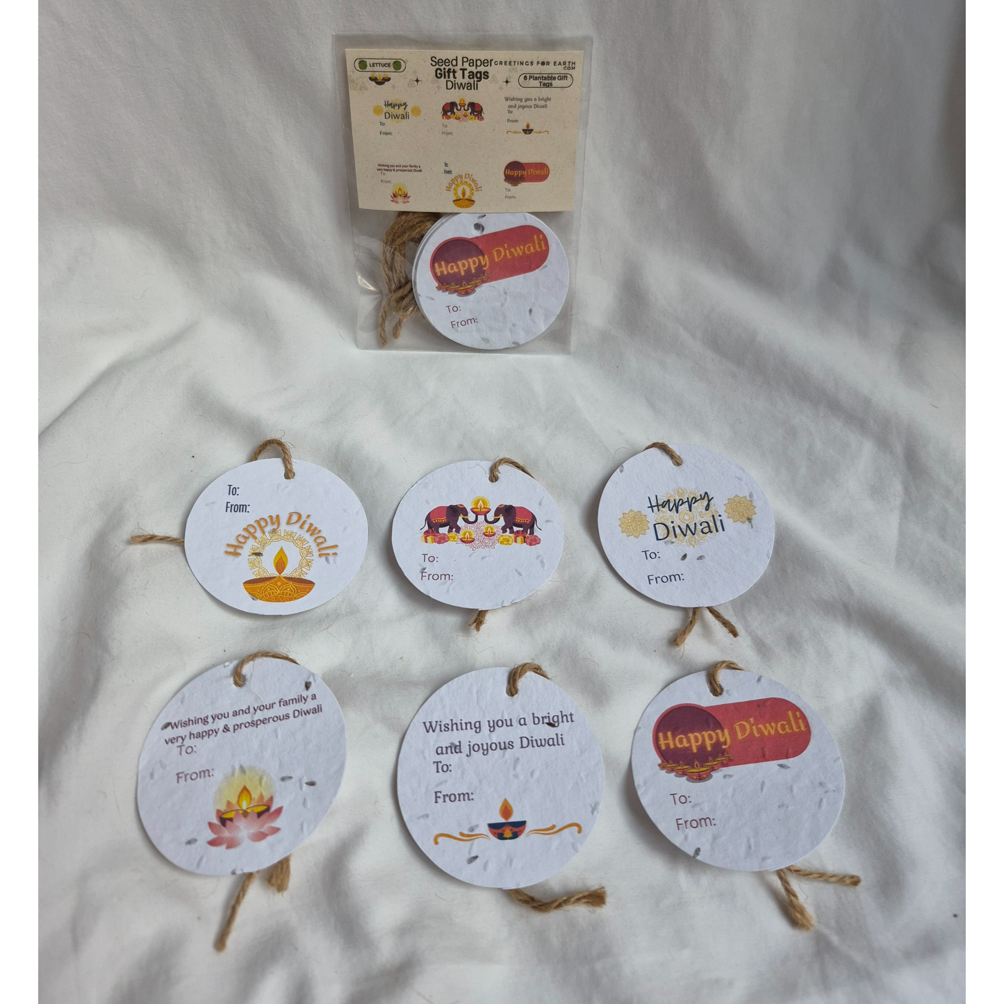 Wholesale Plantable Seed Paper Diwali Gift Tags (set of 6)
