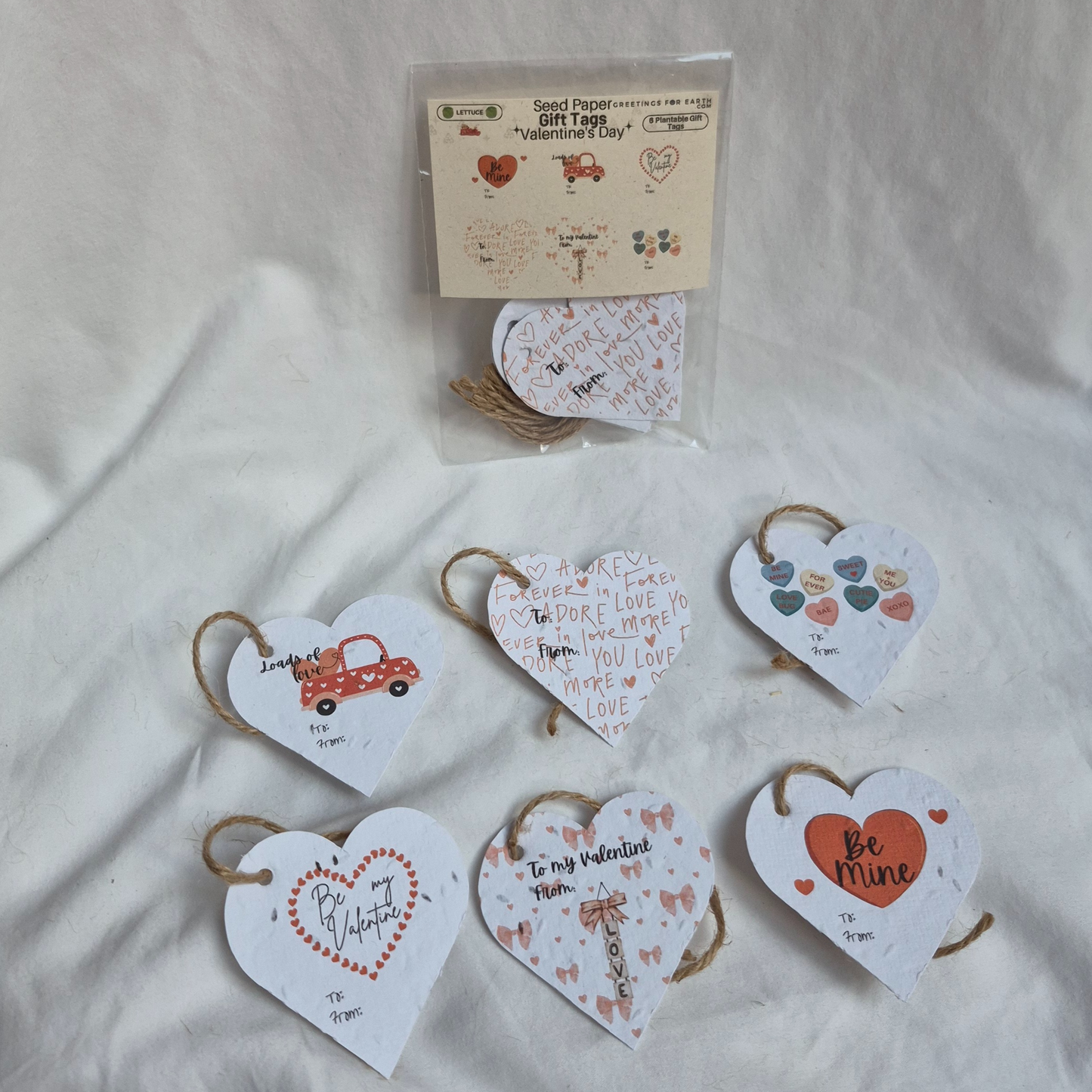Wholesale Valentine's Day Plantable Seed Paper Gift Tags (set of 6)
