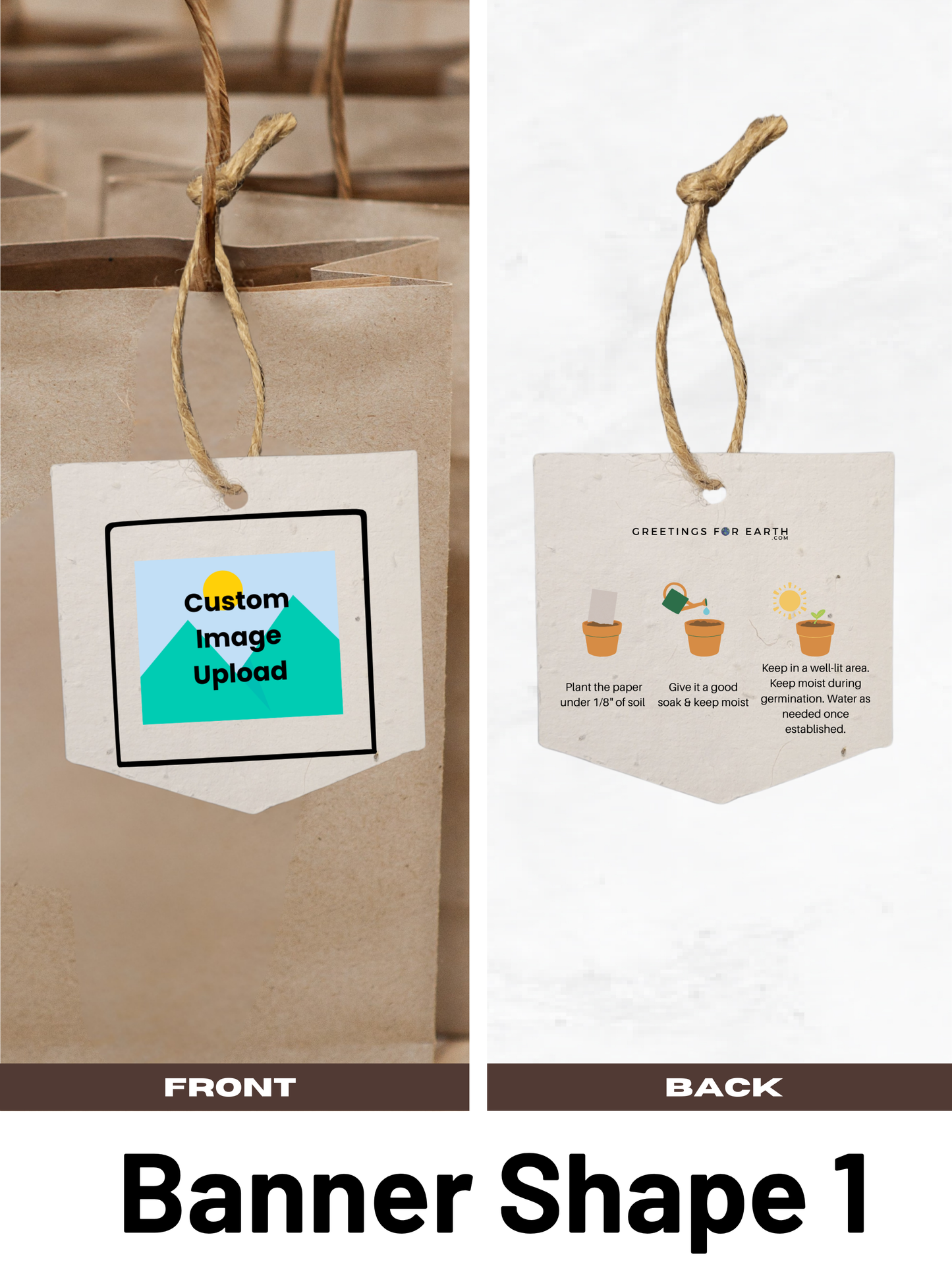 Plantable Seed Paper Gift Tags Custom Upload - Perfect to Showcase Your Brand