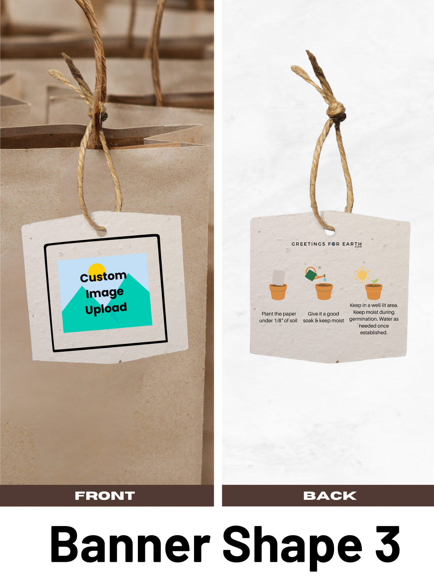 Plantable Seed Paper Gift Tags Custom Upload - Perfect to Showcase Your Brand
