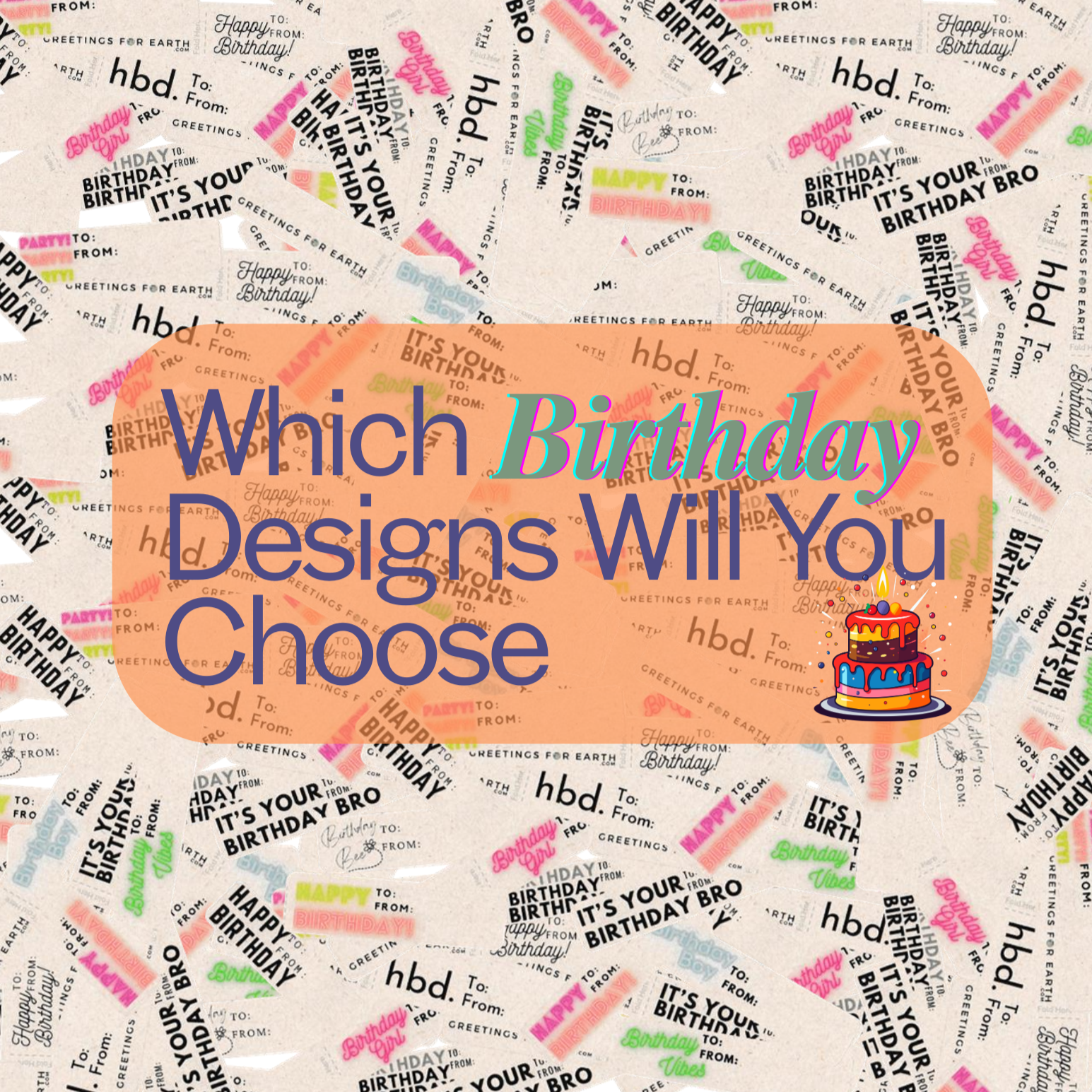 Birthday Greeting Labels Piled