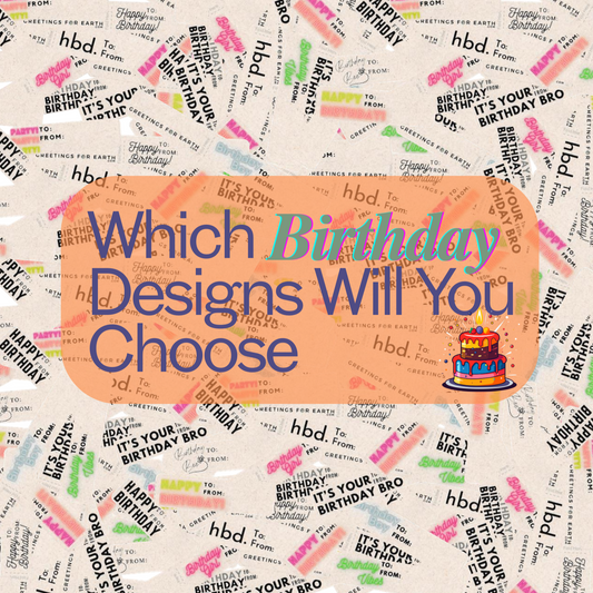Birthday Greeting Labels Piled