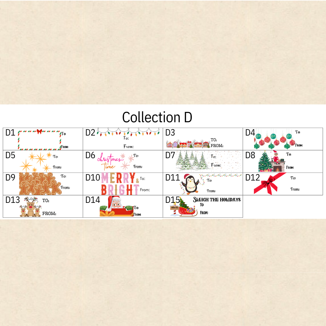 Custom Christmas Gift Tag Sticker Set, Eco-Friendly, Biodegradable