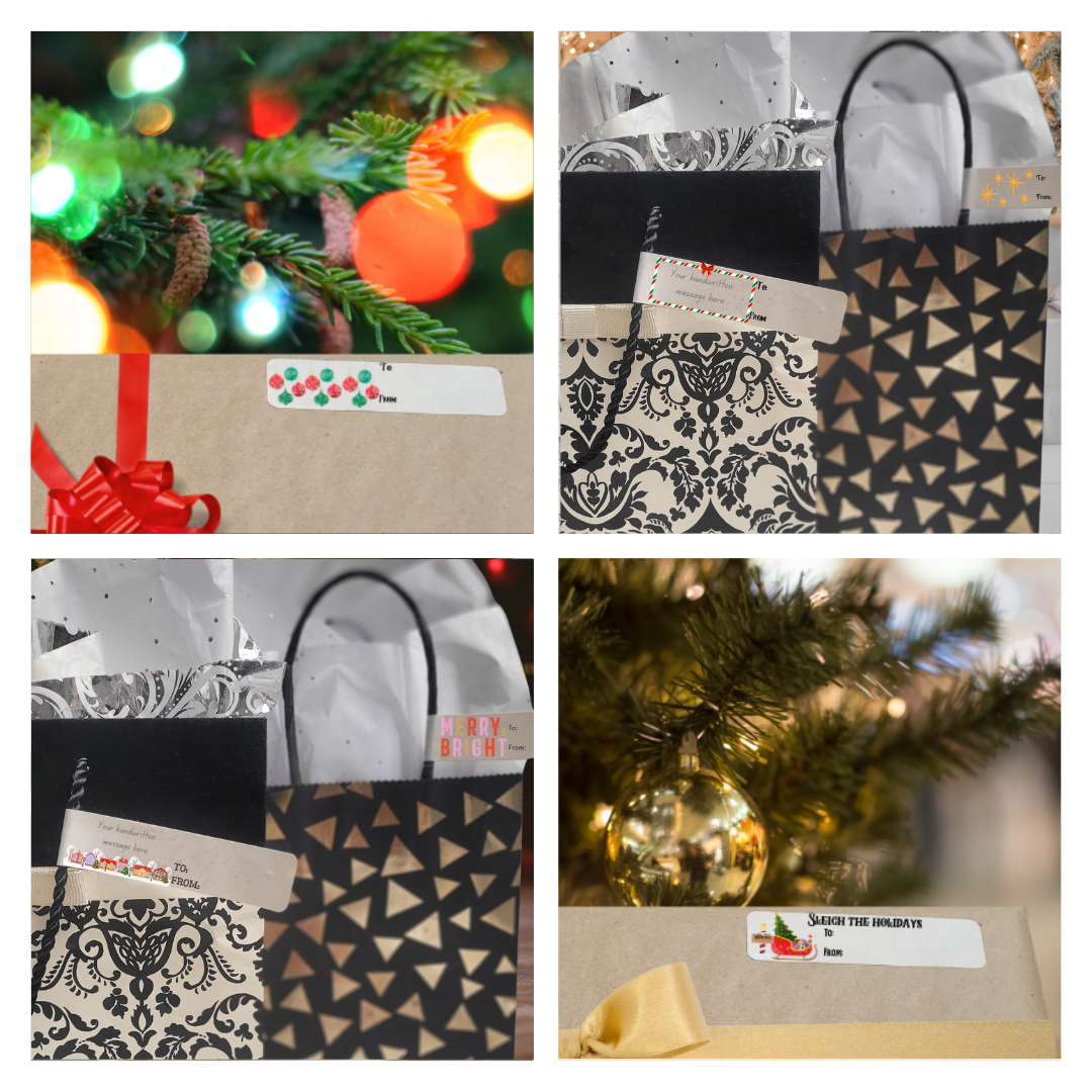 Eco Friendly Christmas Gift Tag Label Stickers - A Sustainable Alternative to Greeting Cards