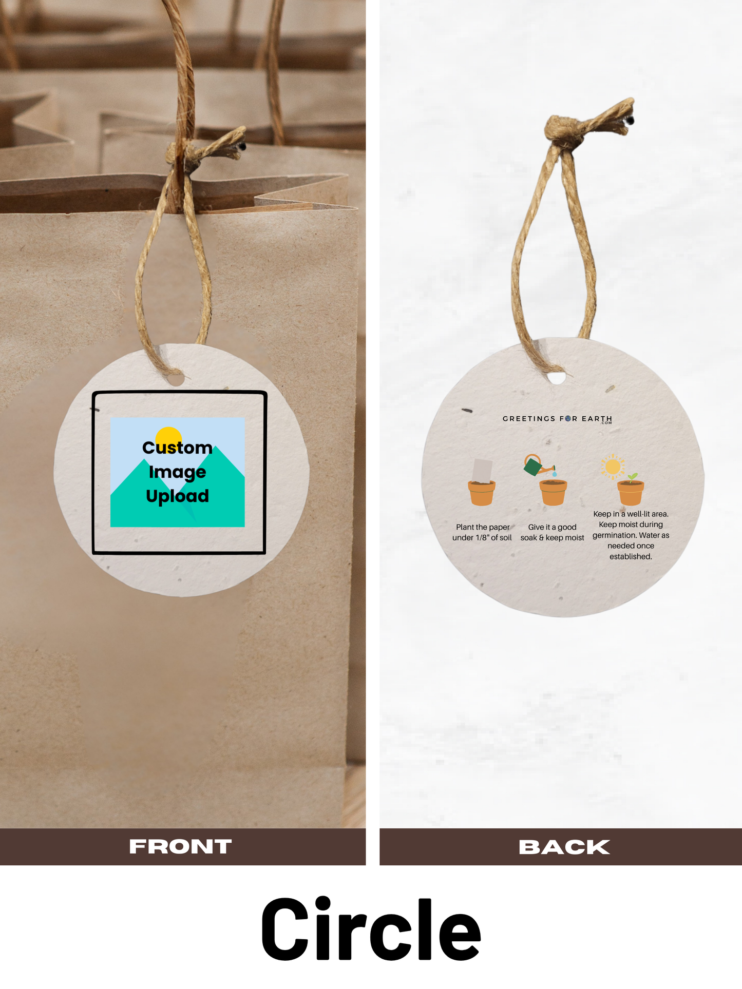 Plantable Seed Paper Gift Tags Custom Upload - Perfect to Showcase Your Brand