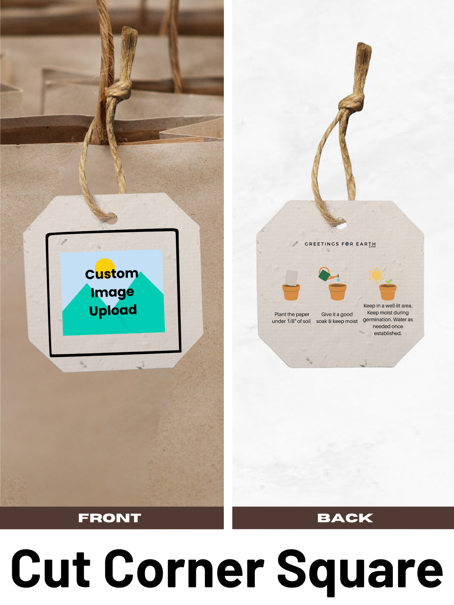Plantable Seed Paper Gift Tags Custom Upload - Perfect to Showcase Your Brand