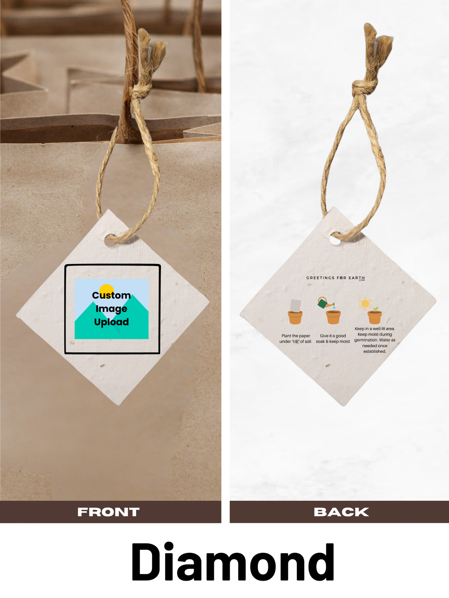 Plantable Seed Paper Gift Tags Custom Upload - Perfect to Showcase Your Brand