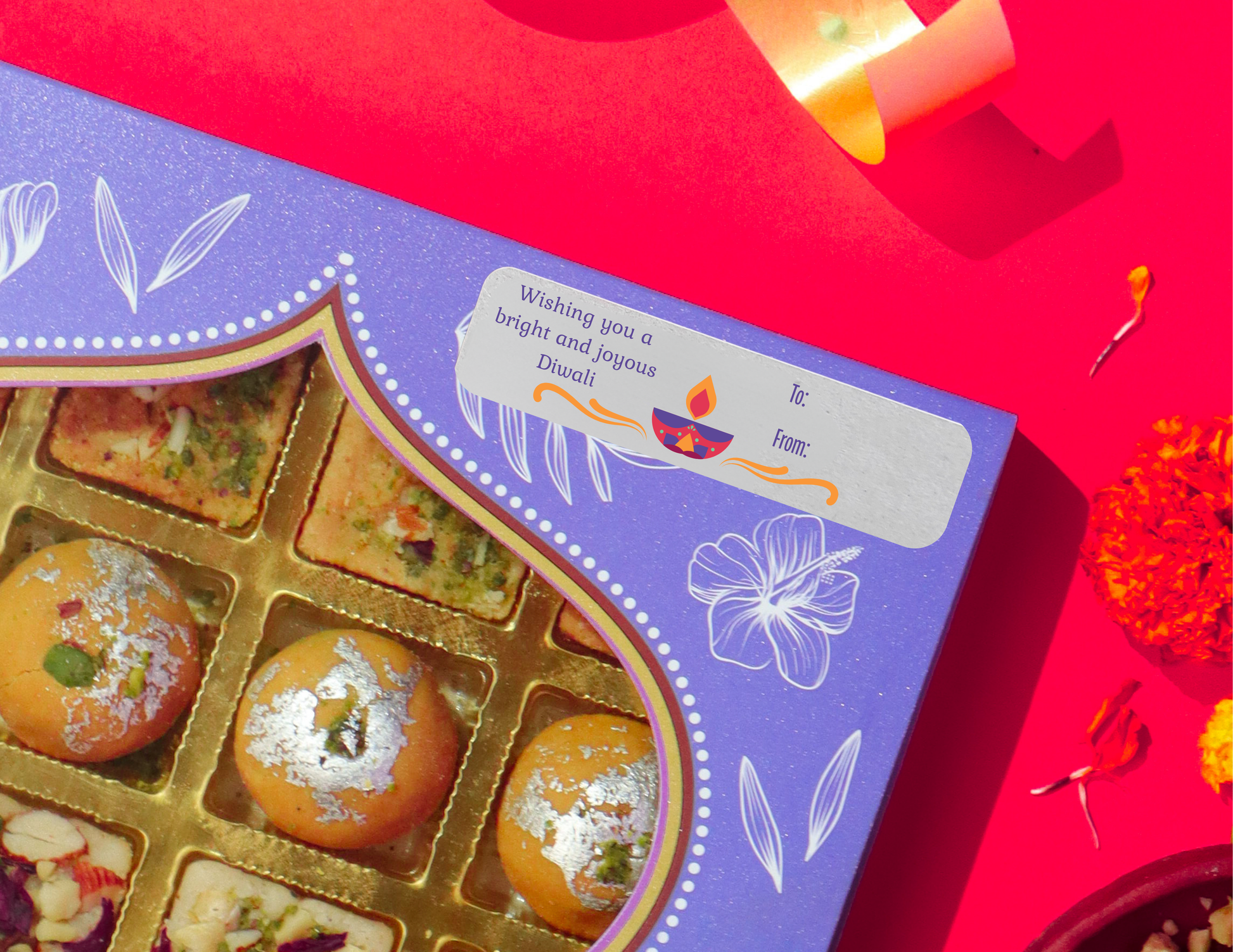 Diwali Diya Sticker Label