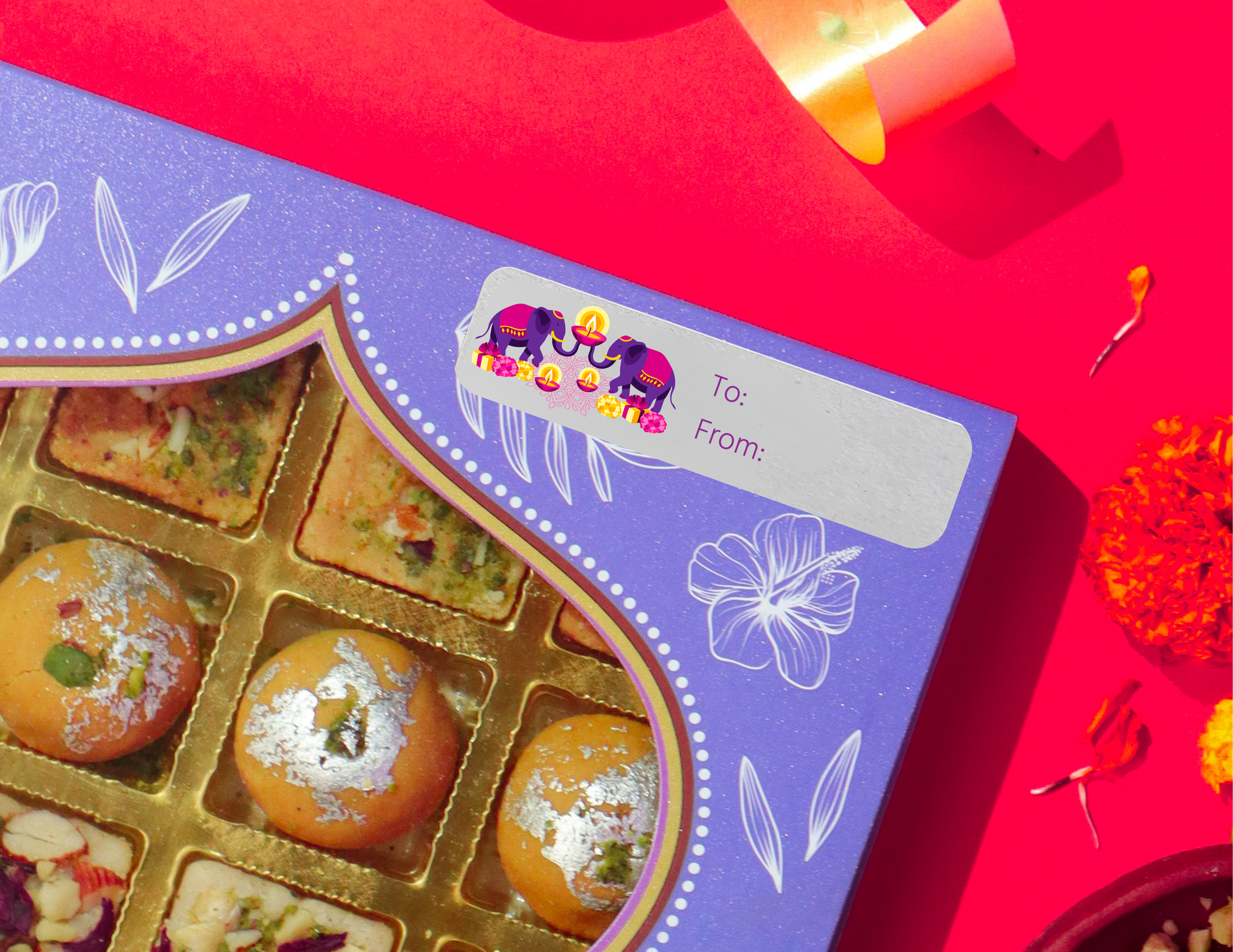 Diwali Elephant Sticker Label