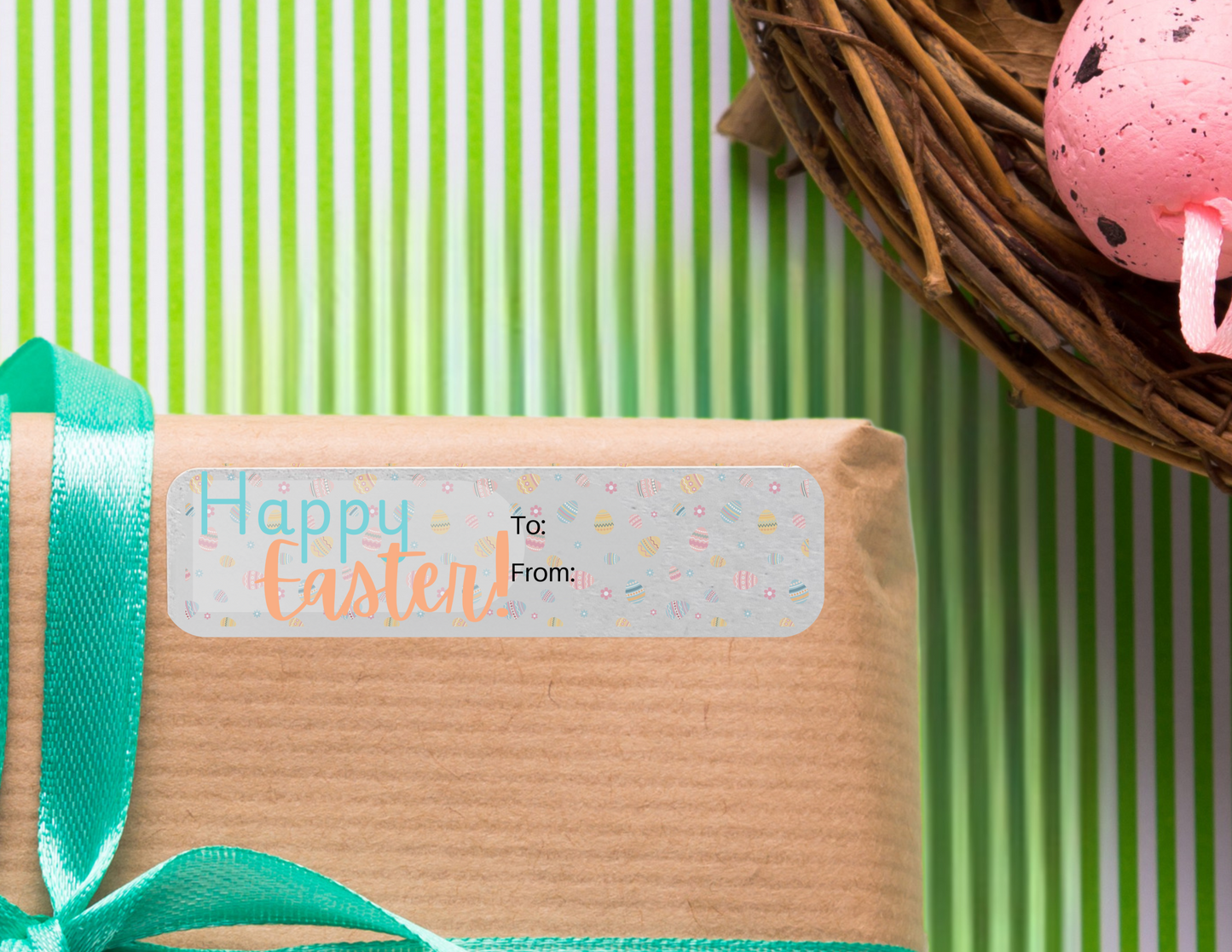 Happy Easter gift label