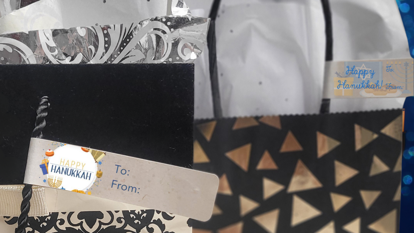 Eco-Friendly Hanukkah Gift Labels - Biodegradable. Classic Designs