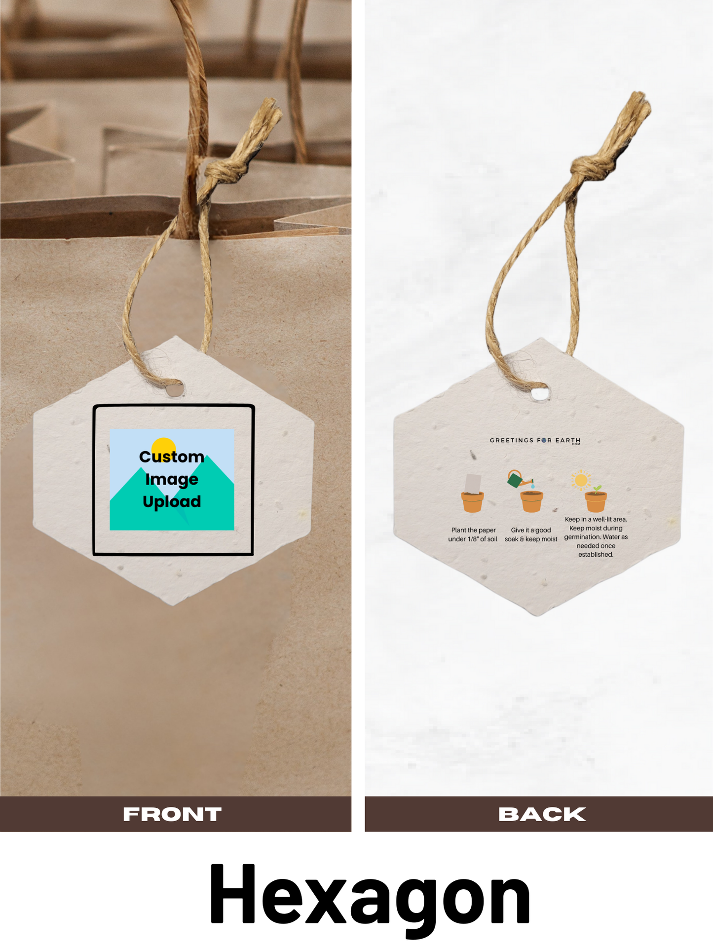 Plantable Seed Paper Gift Tags Custom Upload - Perfect to Showcase Your Brand