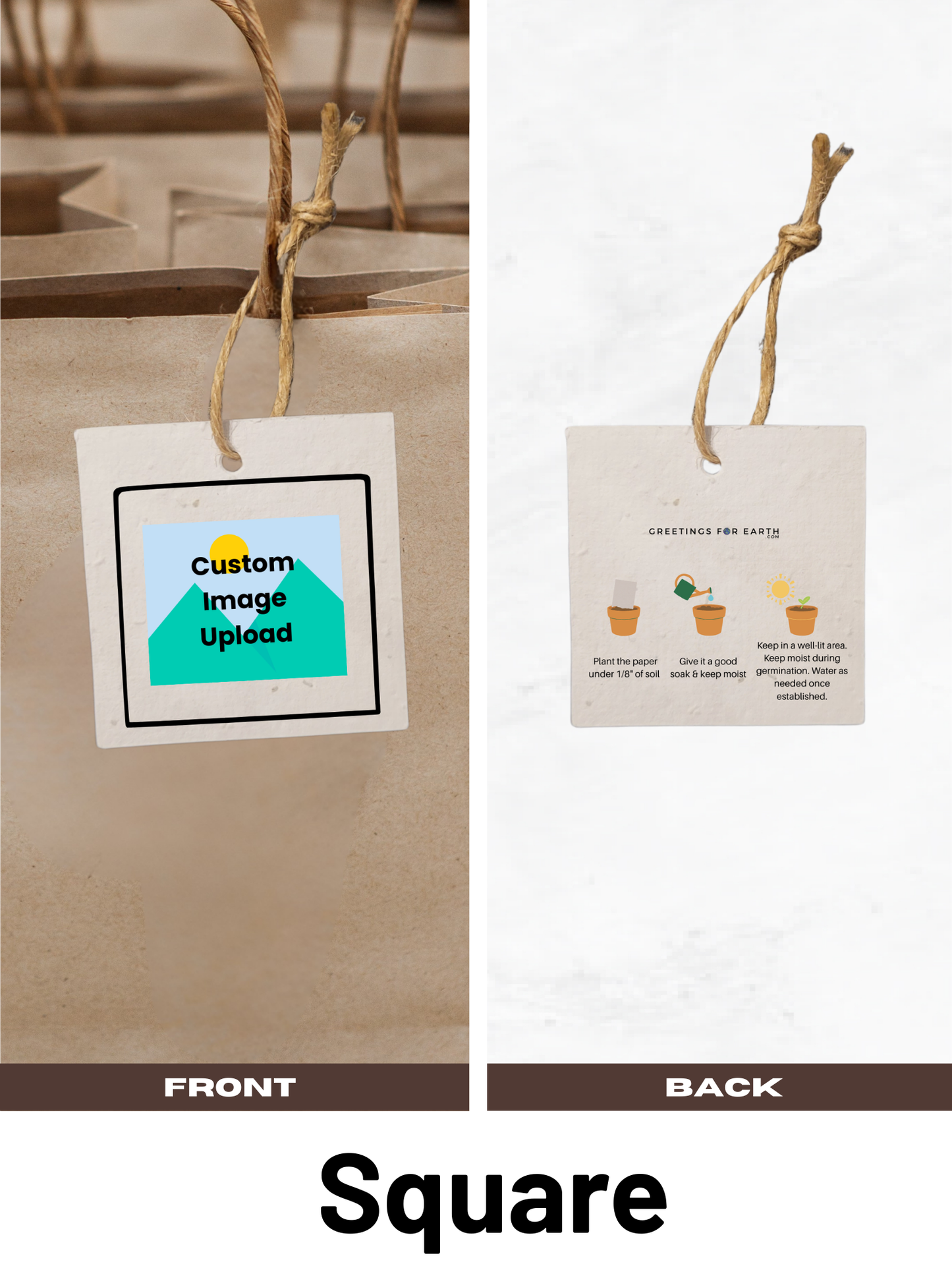 Plantable Seed Paper Gift Tags Custom Upload - Perfect to Showcase Your Brand