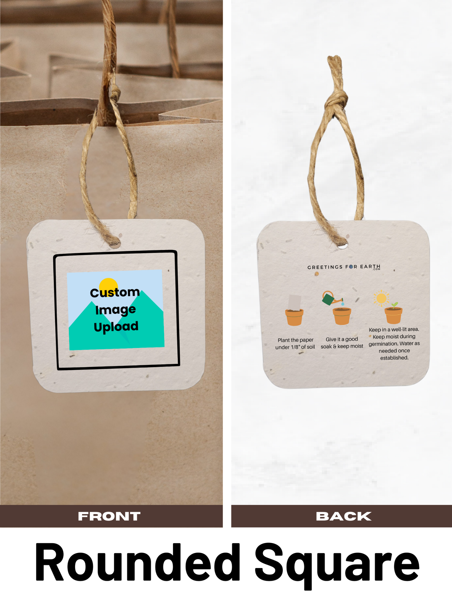 Plantable Seed Paper Gift Tags Custom Upload - Perfect to Showcase Your Brand