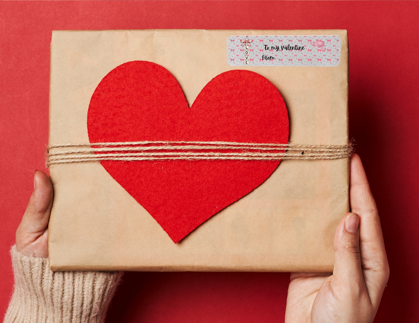 Love ribbon gift sticker label