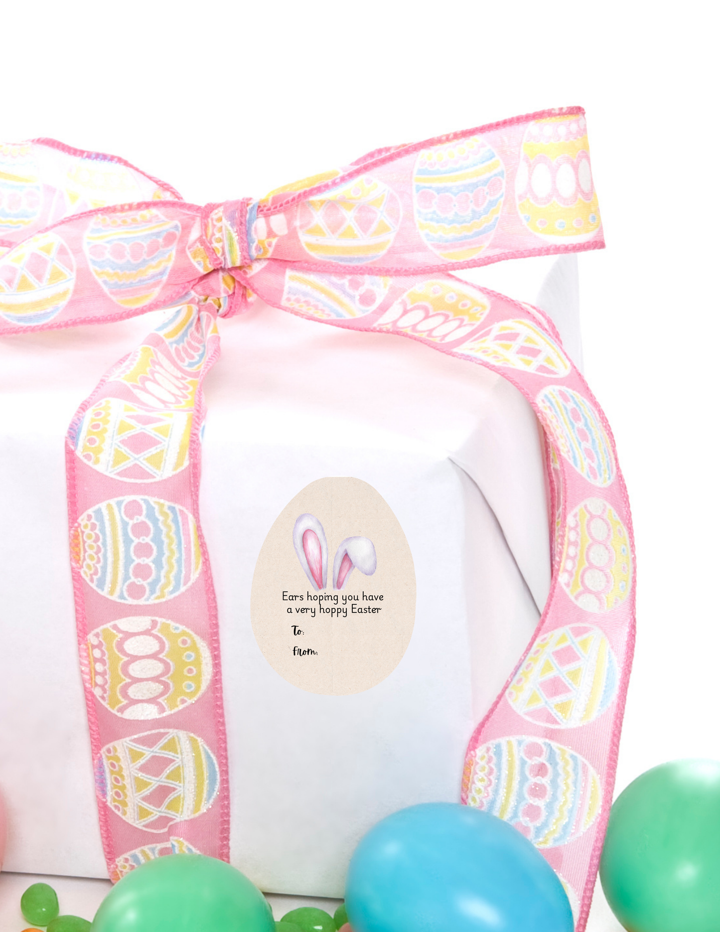 Tree-Free Easter Egg Gift Sticker Labels - A Sustainable Alternative to Greeting Cards (Eco-Friendly)