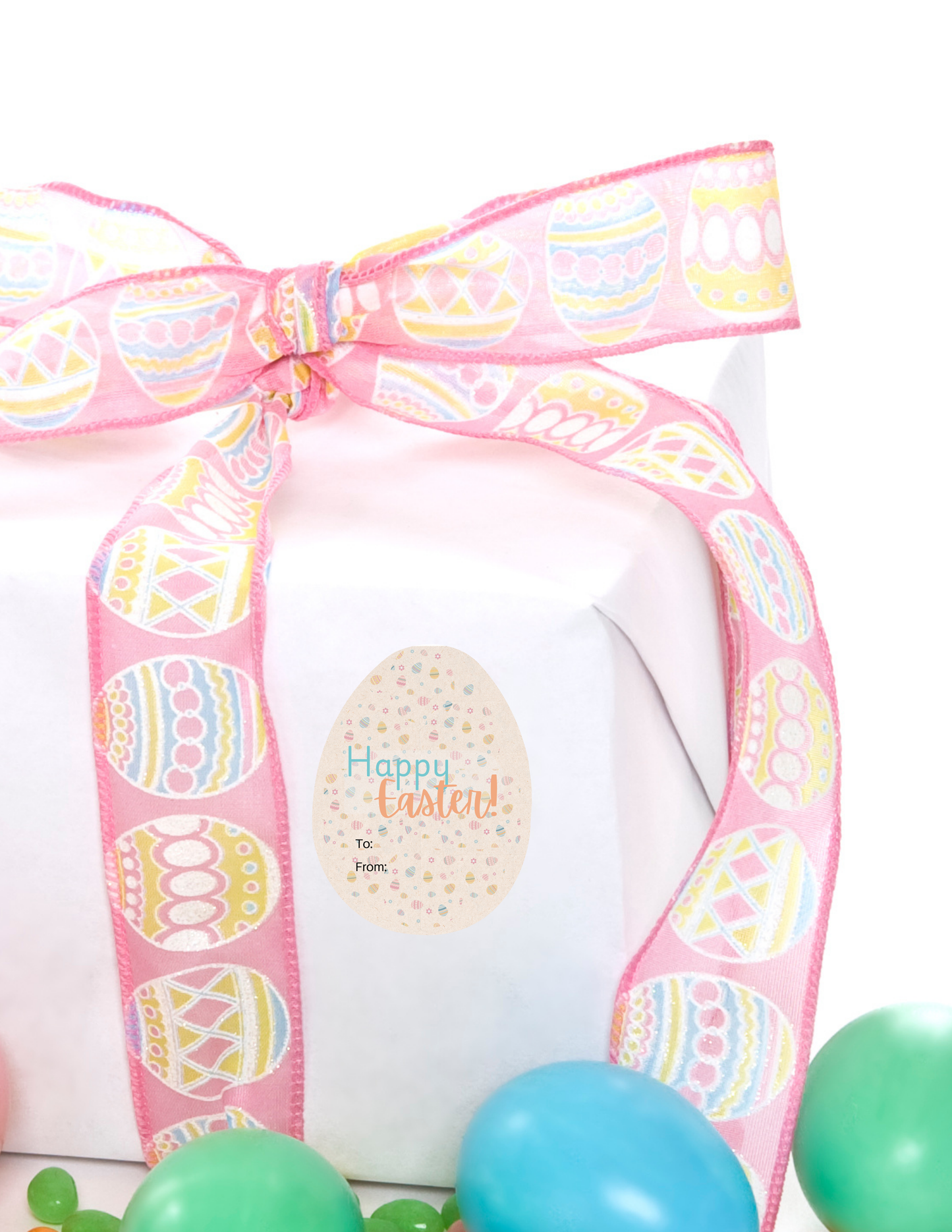 Tree-Free Easter Egg Gift Sticker Labels - A Sustainable Alternative to Greeting Cards (Eco-Friendly)