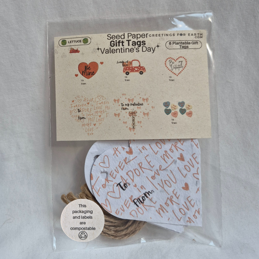 Wholesale Valentine's Day Plantable Seed Paper Gift Tags (set of 6)