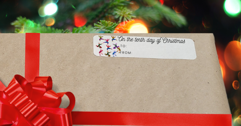 Christmas Gift Labels with the 12 Days of Christmas Designs - Eco-Friendly, Biodegradable