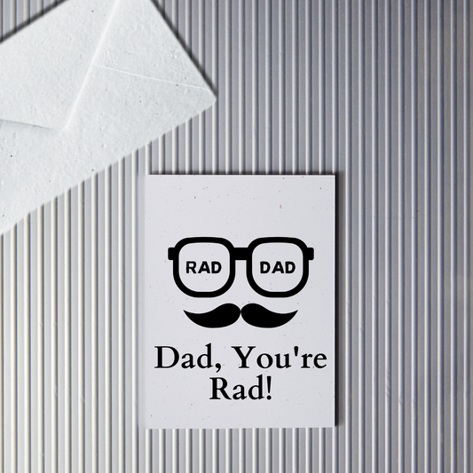 Father's Day "Rad Dad" Plantable Seed Paper Greeting Card 4"x 5" with Plantable Wildflower Seed Envelope(Eco-Friendly)