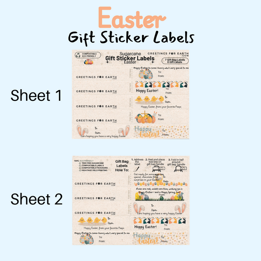 Wholesale Eco Friendly Easter Gift Sticker Labels (set of 13)
