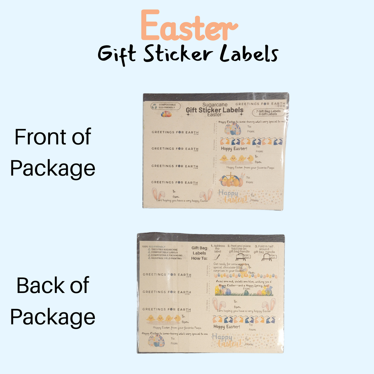 Wholesale Eco Friendly Easter Gift Sticker Labels (set of 13)
