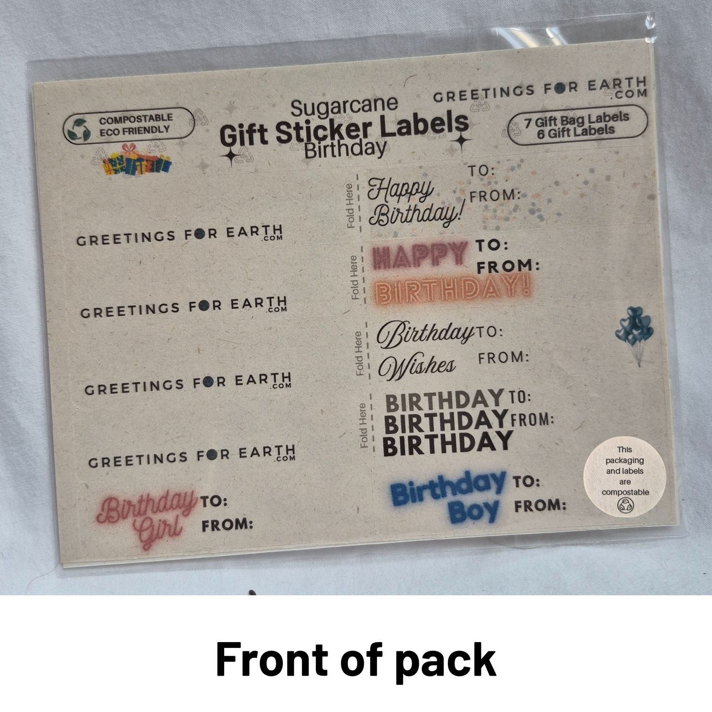 Wholesale Eco Friendly Birthday Gift Labels (set of 13)
