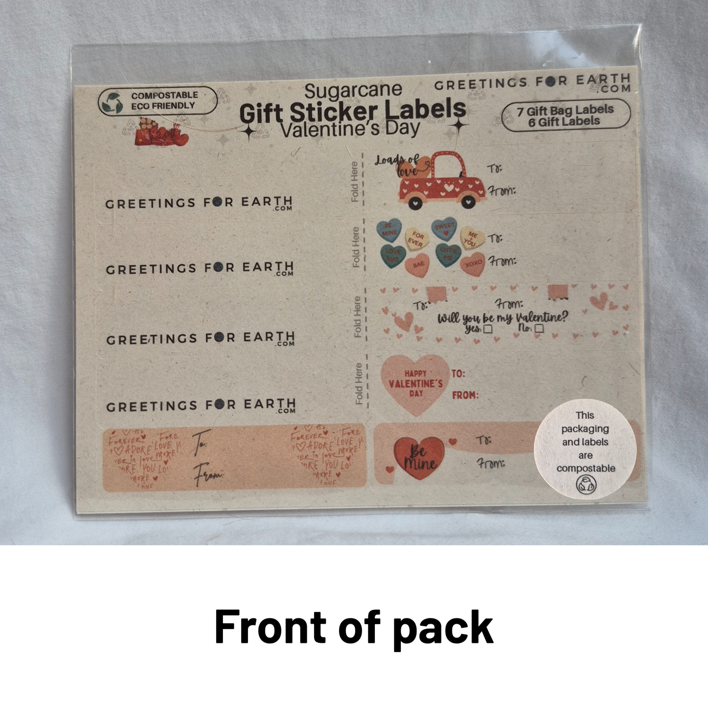 Wholesale Valentine's Day Gift Sticker Labels, Eco-Friendly (set of 13)