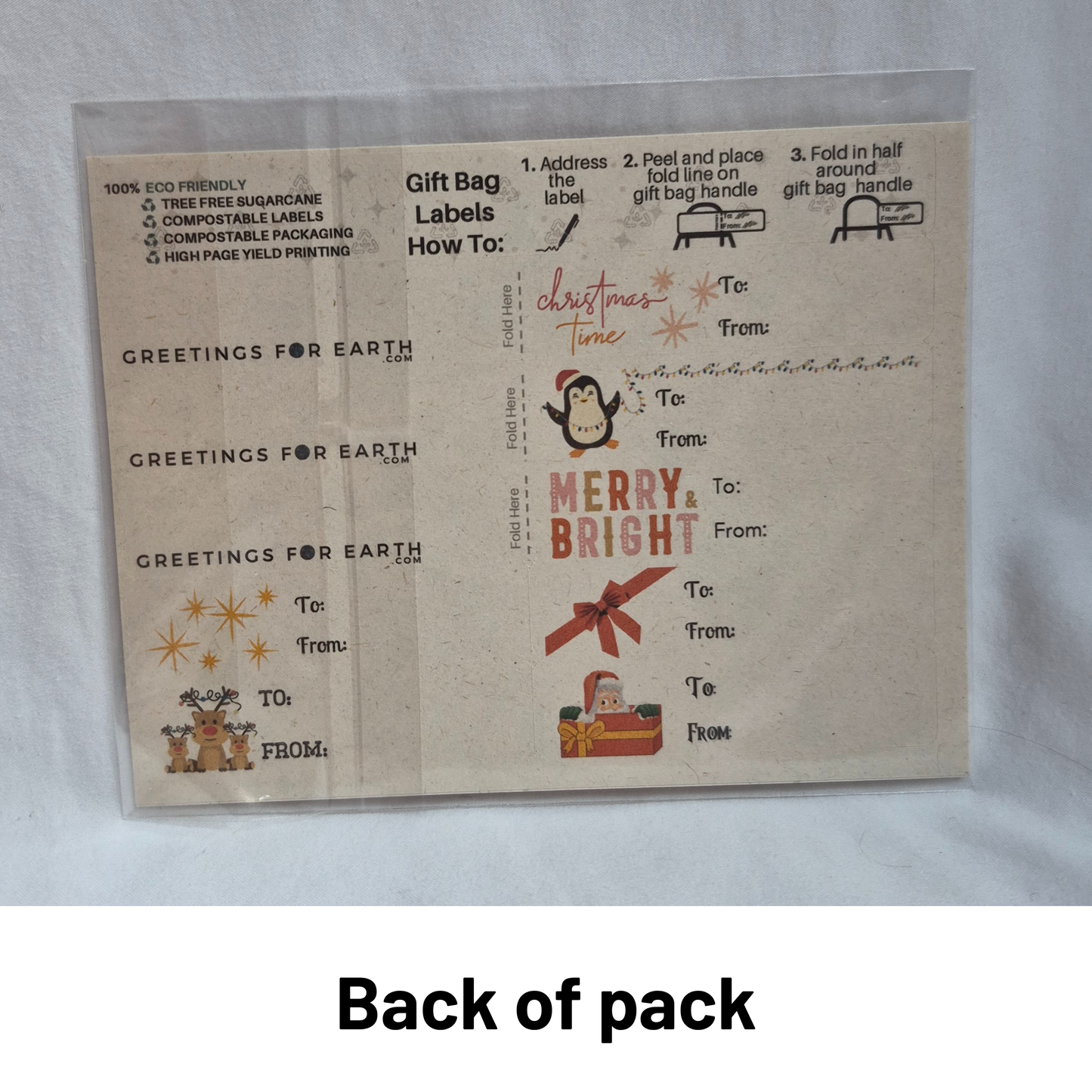 Wholesale Eco Friendly Christmas Gift Label Stickers (set of 13)