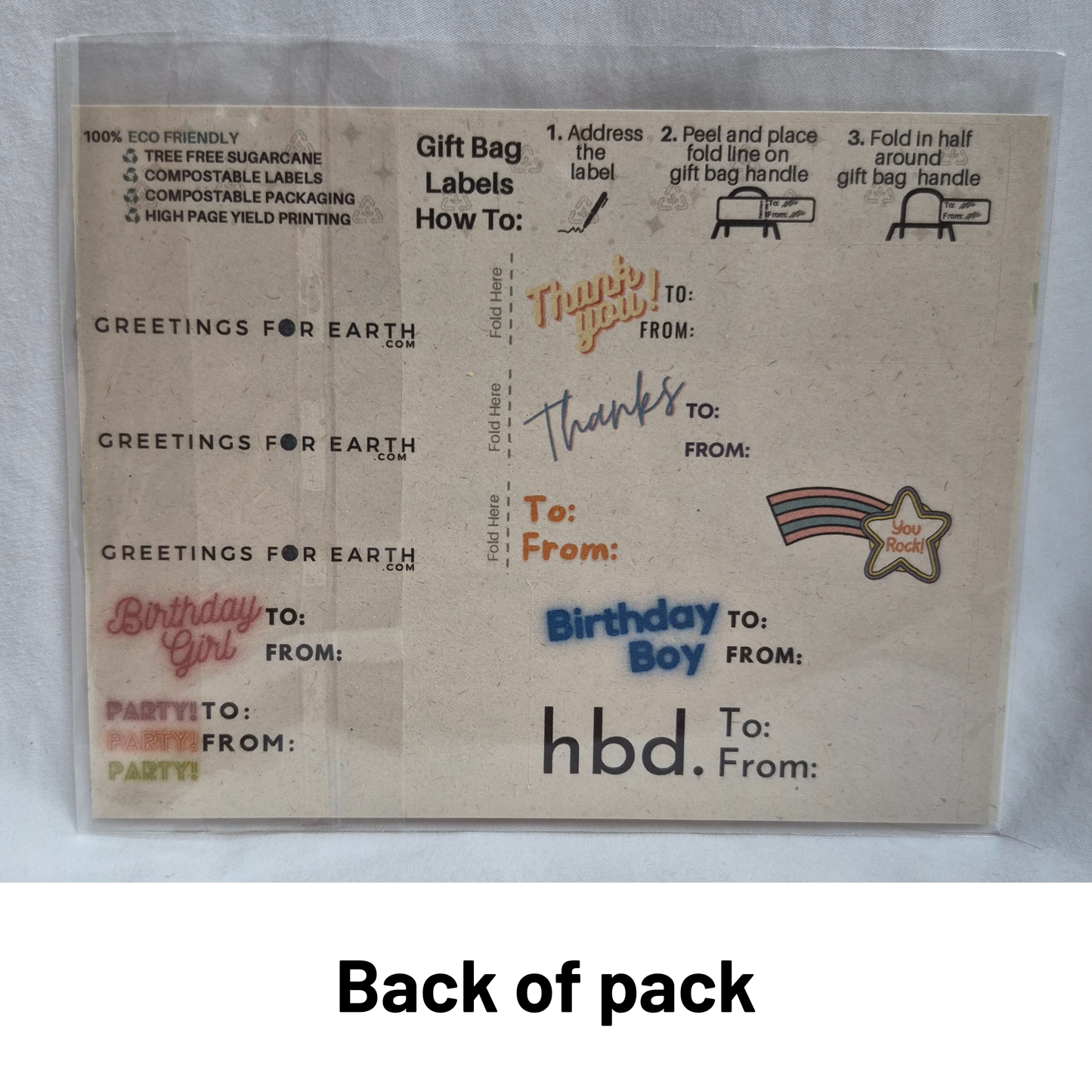 Wholesale Eco Friendly Birthday, Thank you and Congrats Gift Tag Labels (set of  13)