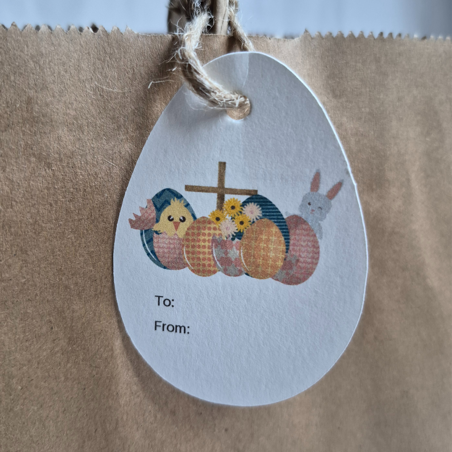 Easter-themed gift tag