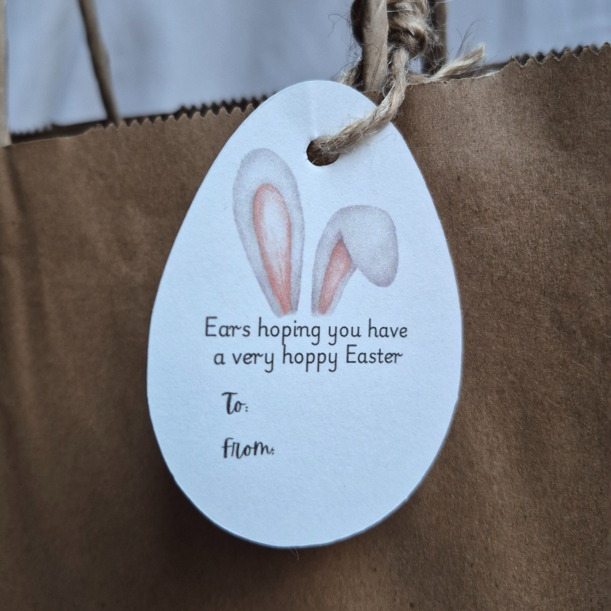 Easter gift tag with bunny ears