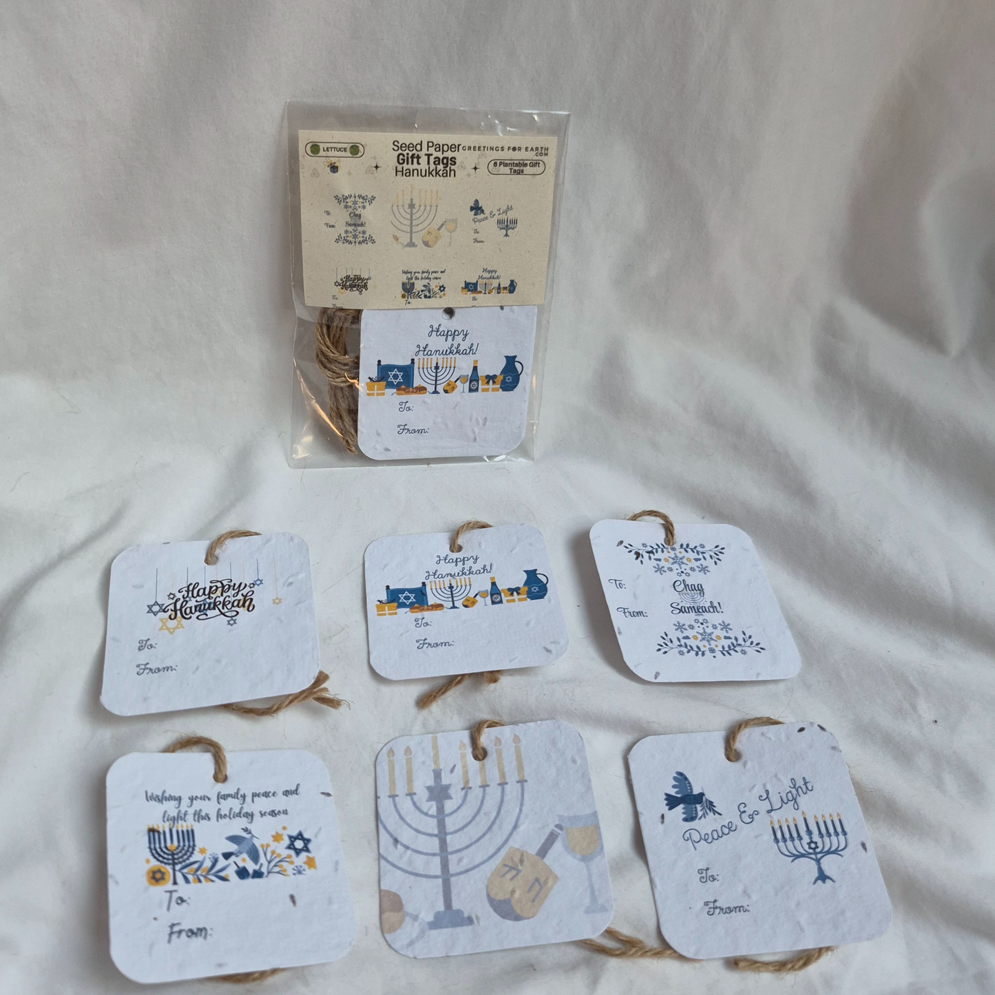 Wholesale Hanukkah Plantable Seed Paper Gift Tags (set of 6)