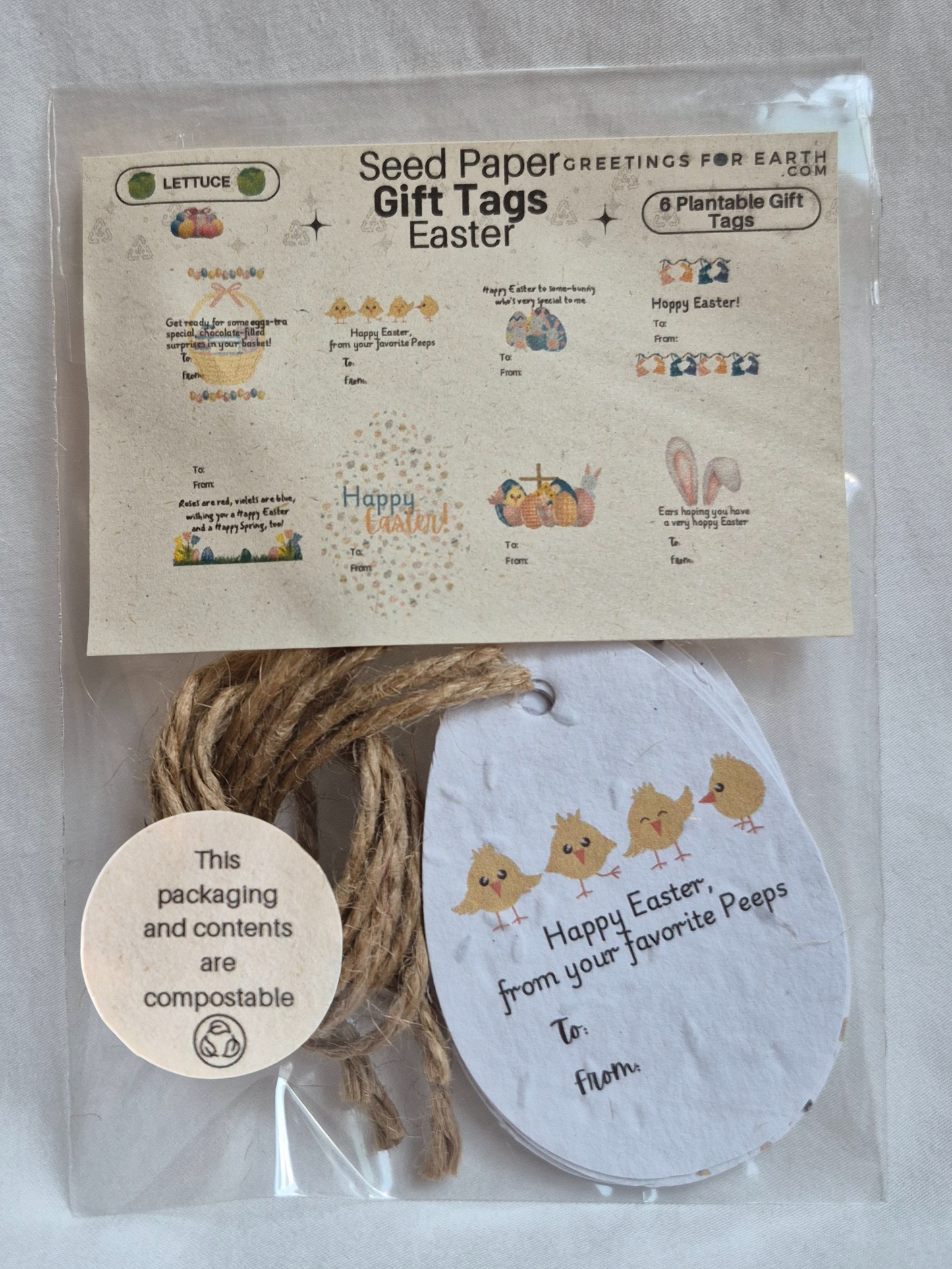 Wholesale Easter Plantable Seed Paper Easter Egg Gift Tags (set of 8)