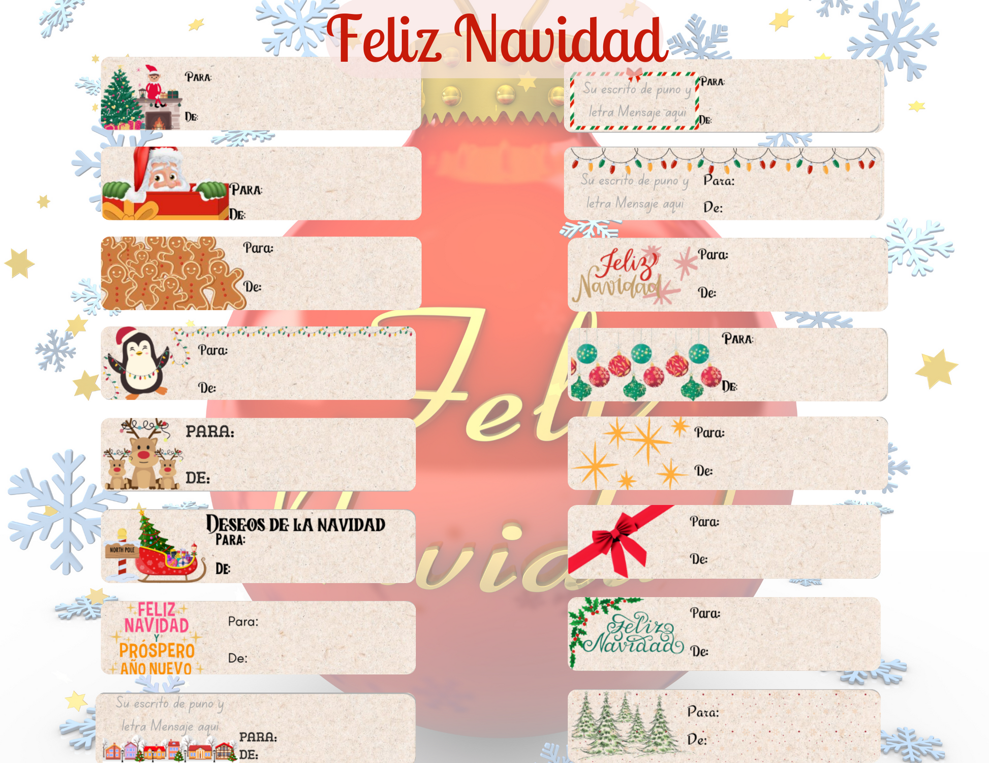 set of 16 designs for Feliz Navidad fun and classic designs