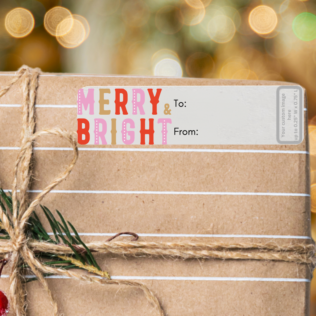 Personalized Upload Gift Labels with Fun Christmas Designs, Eco-Friendly