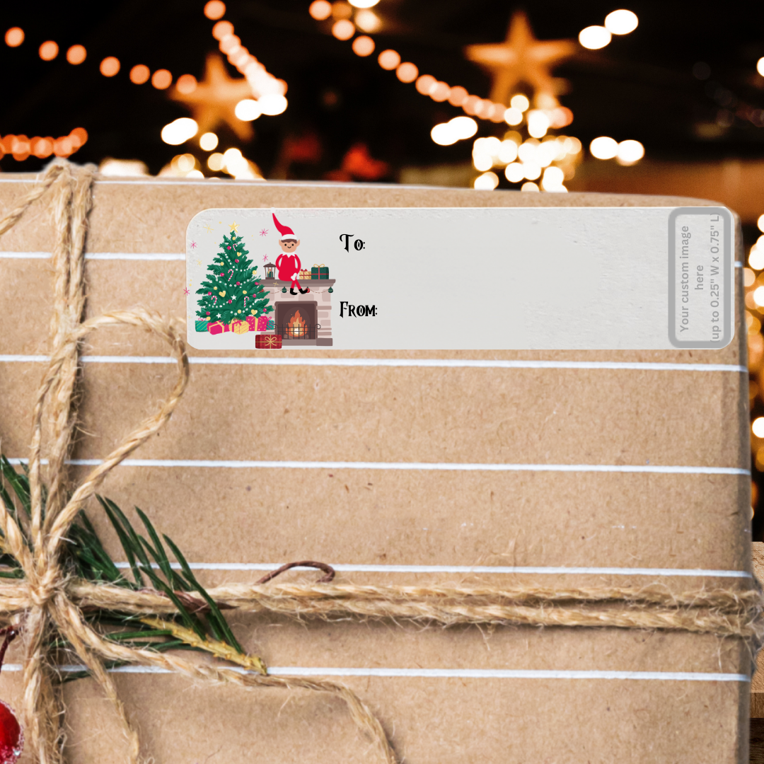 Personalized Upload Gift Labels with Fun Christmas Designs, Eco-Friendly