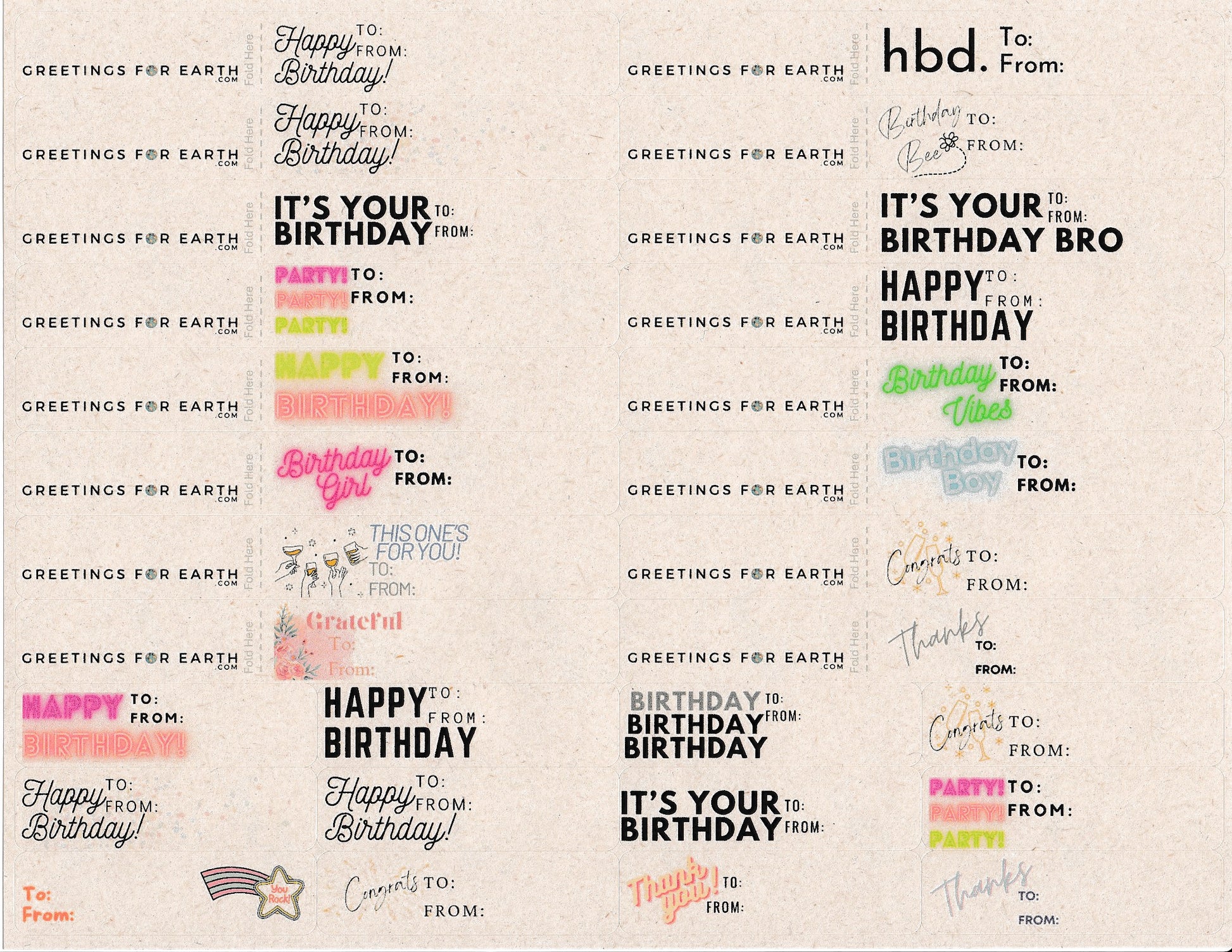 28 Sassy and Classy Labels Birthday, Congrats and Thank You for wrapped gifts and greeting bags